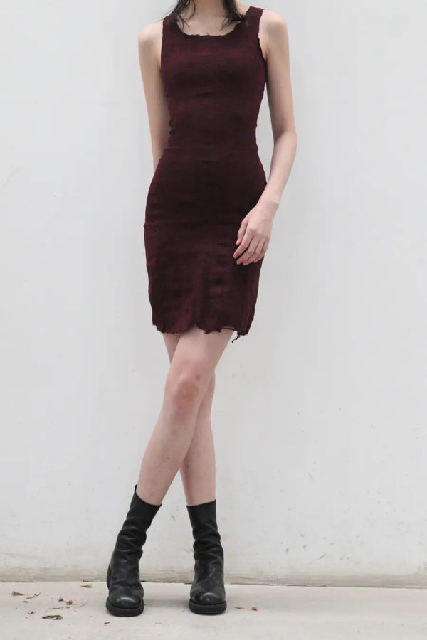 Marc Le Bihan Silk Shrink Stretch Suspender Skirt 21910 Collection French Handmade MLB-21910-PTH Grape Red